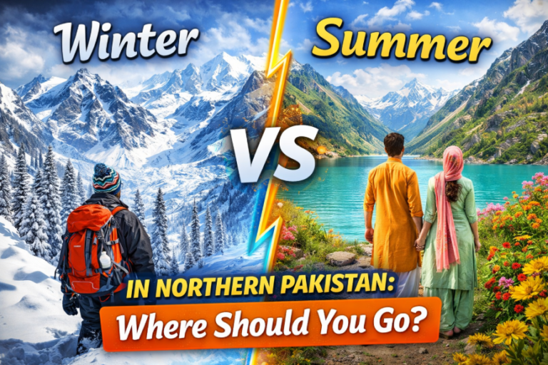 Northern Pakistan in summer vs winter